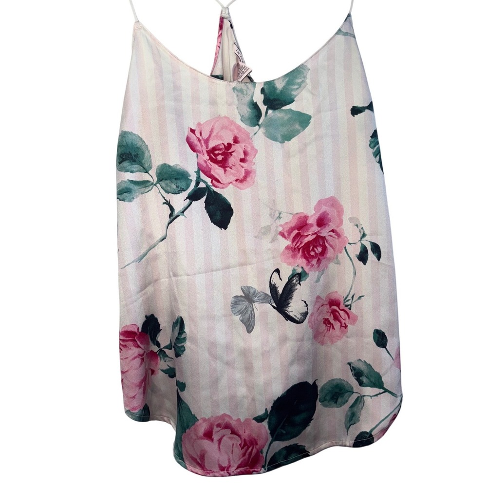 Victoria's Secret Y2K Floral Satin Pajama Cami Top Size Medium